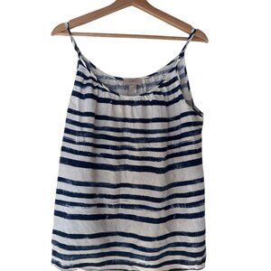 LOFT Linen Stripped Tank Top-Large